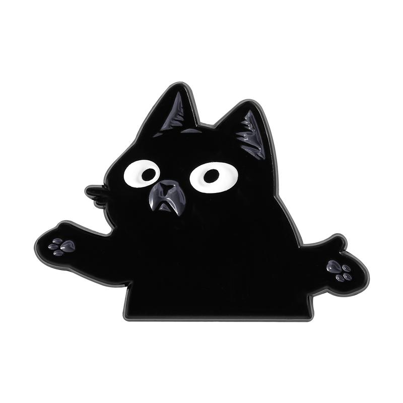 

Эмалевые значки «Черный кот, раскинувший лапы», на заказ, броши «Теневой кот», значки на лацкан, одежда, украшения с животными, подарок для детей, друзей