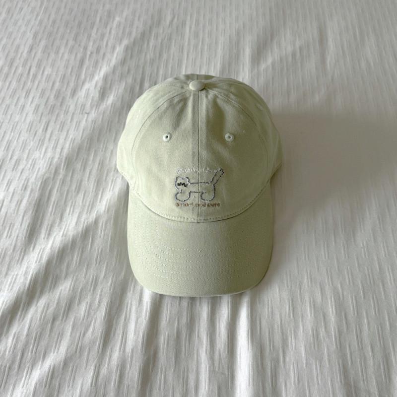 Embroidered Cat Baseball Cap With Adjustable Fit For Summer Casual Wear