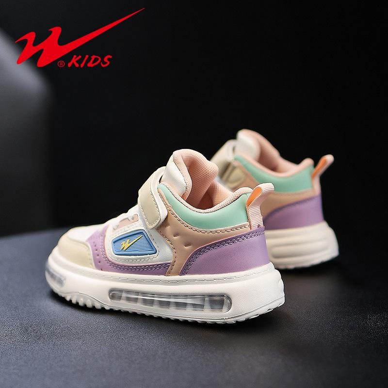 Boys and Girls Velcro Air Cushion Little White Shoes Autumn Children Board Shoes White Breathable Casual Sports Shoes