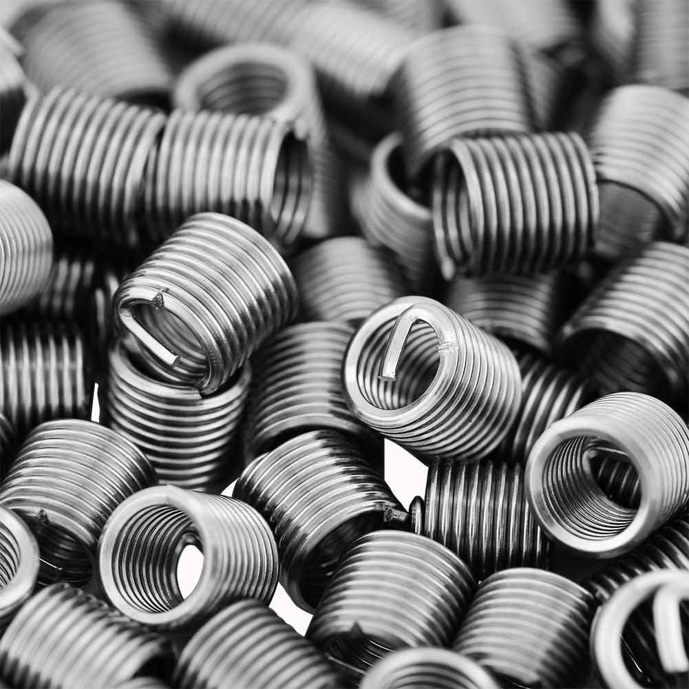 100 Pcs 304 Stainless Steel Wire Screw Sleeve Thread Repair Insert Assortment Kit M5x0.8x2D
