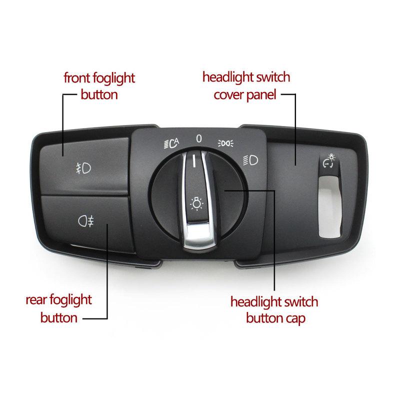 Car Head Lamp Rotary Headlight Switch Cover Foglight Button For BMW 2 Series X5 X6 X5M X6M F15 F16 F85 F86 F45 F46 61319311727