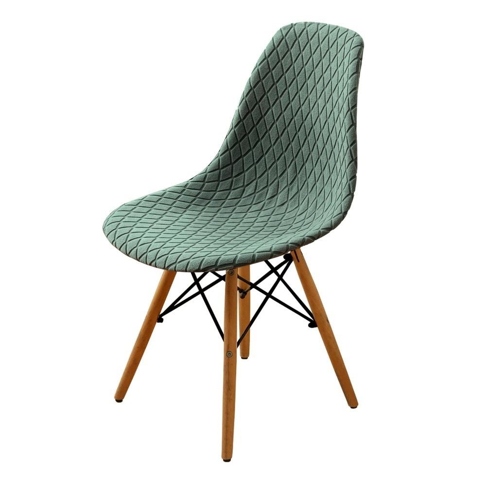 

Short Back Dining Curved Chair Cover Elastic Stretch Waterproof Slipcover Dust Cover Jacquard Thickened Stretch Chair Cover