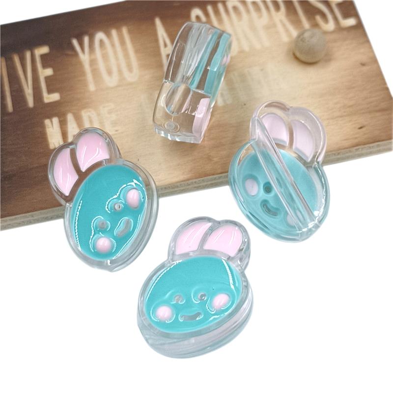 4Pcs 20*26mm Jewelry Making DIY For Necklace Bracelet Acrylic Rabbit Pendant Loose Beads