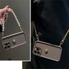 3D Camellia Pearl Chain Crossbody Lanyard Soft Case For iPhone 15 14 Pro Max 12 13 11 XS XR 7 8 Plus Shockproof Back Cover