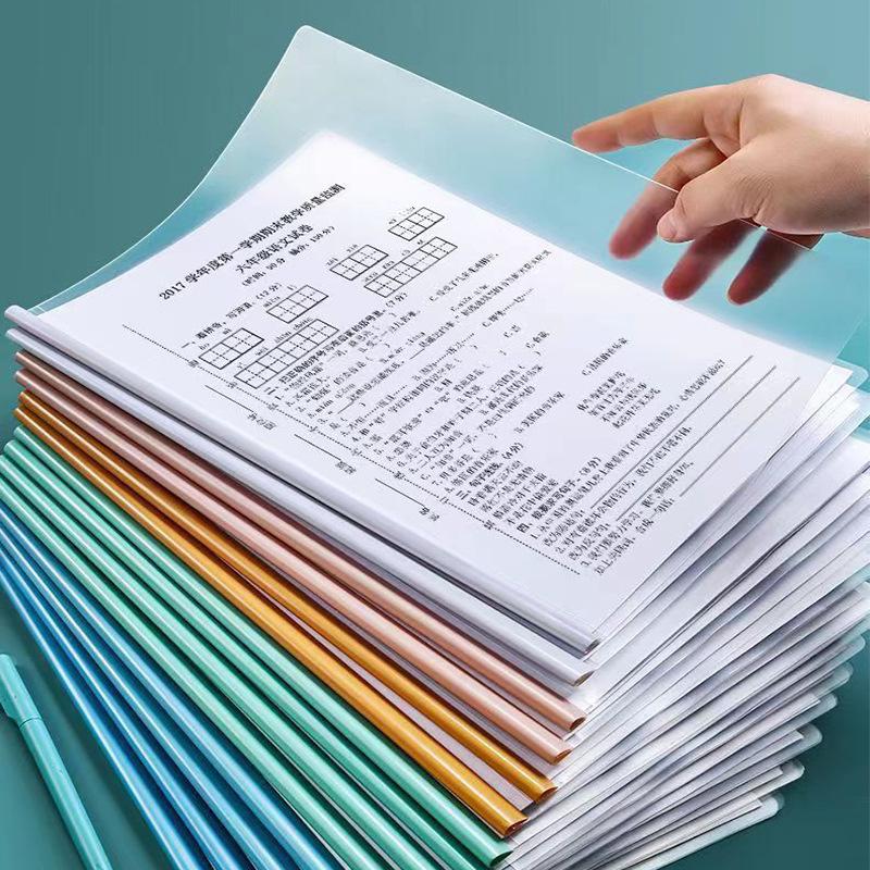 10 stk. Skyvefelt Gjennomsiktige Rapportomslag, A4 Gjennomsiktige CV Presentasjonsmapper Organiseringsperm