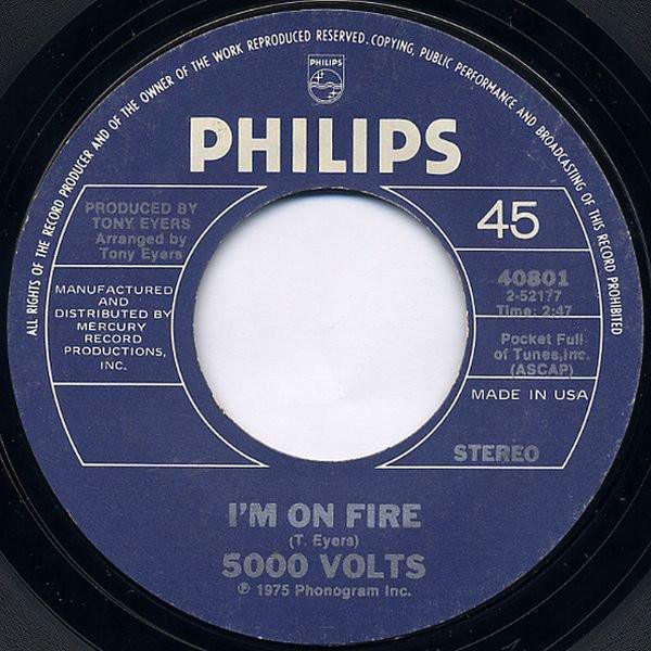 7inch Record 5000 VOLTS - I'm On Fire 40801 Philips 1975 US Soul/Funk Used