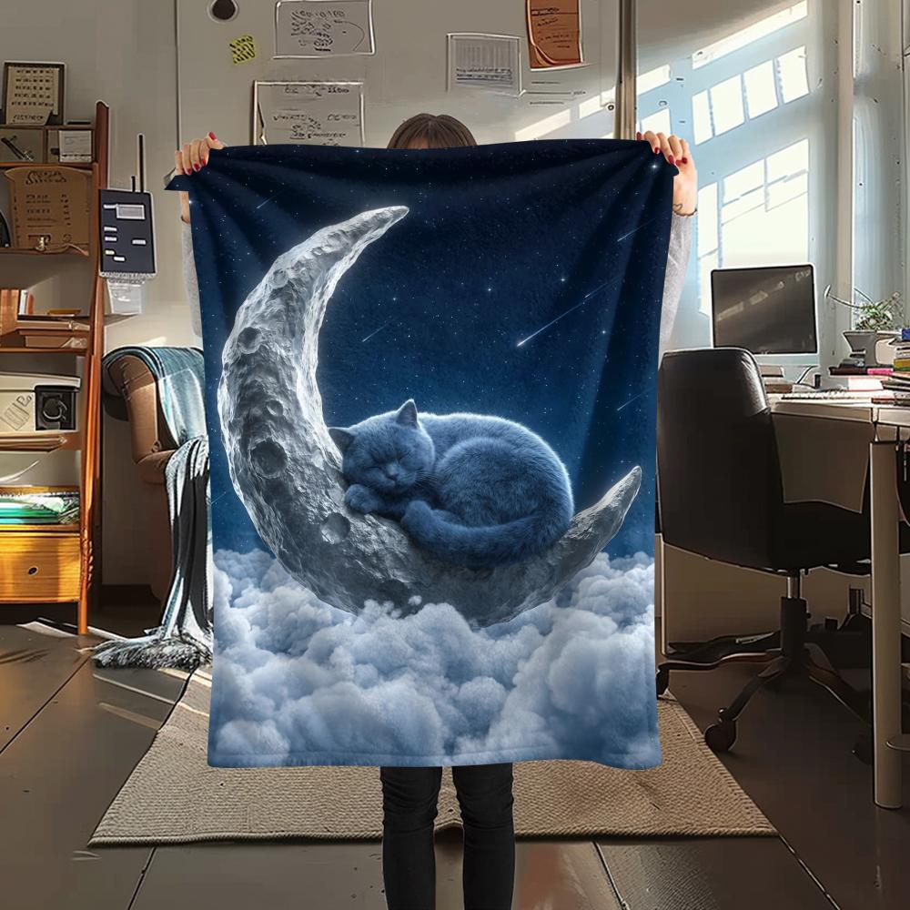 Sleeping clouds small animals Print Flannel Blanket,High quality Comfortable for All Seasons,Home Decor,Warmth and Comfort,Perfect for Christmas Gifts
