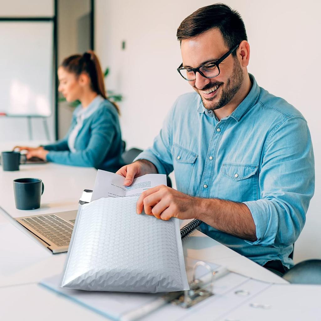 UCGOU Bubble Mailers 8.5x12 Inch White 25 Pack ble Size 8.5x11 Poly Padded Envelopes #2 Medium Mailing Opaque Packaging Postal Self Seal Waterproof