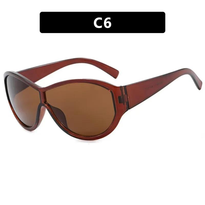 New Large Frame Frog Eyeglasses Fashionable Windproof Retro Slimming Sunscreen Korean Style Sunglasses for Men And Women