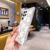 Simple white floral transparent mobile phone case Samsung S24Ultra fresh white background flower high transparency TPU soft case