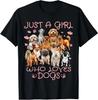 Funny Cute Dog Puppy Lover Just A Girl Who Loves Dogs T-Shirt