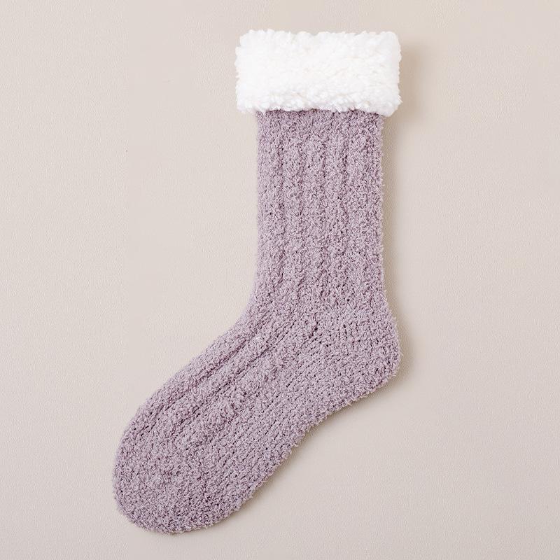 Coral Velvet Socks Women's Winter Plus Velvet Thick Warm Floor Socks Home Sleep Plush Autumn Winter Snow Moon Socks