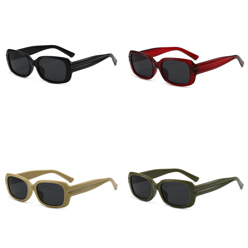 Retro Square Uv400 Sunglasses For Women With Gray Lenses And Green Frame For Outdoor Activities