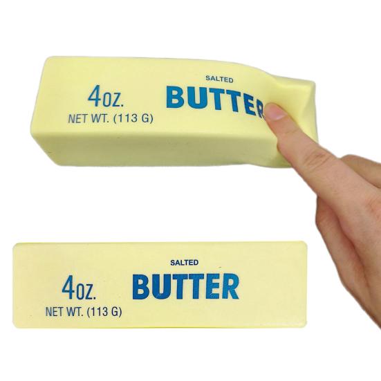 Squeeze Butter Stick Rising Toy Realistic Design Eco-friendly No Odor Reusable Stress Relief Soft Fidget Toy for Kids Adults
