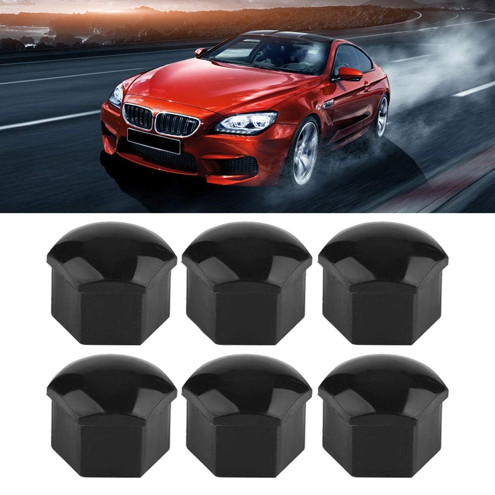 20pcs 19mm Car Wheel Nut,Nylon PA66 Car Wheel Nut Auto Hub Screw Cover Bolt Rims Exterior (Black)