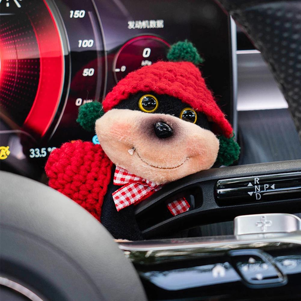 Car Dashboard Plush Bee Dog Ornaments Center Console Cute Doll Decoration Auto Accessories for Woman Girl Home Office Gifts