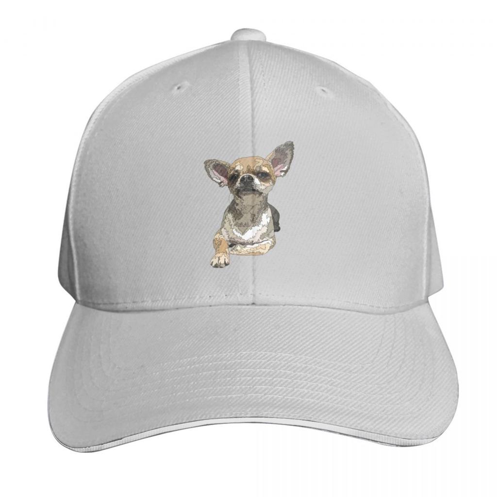 Cute Lying Chihuahua Baseball Cap Cotton Twill Breathable Contrast Two Tone Brim Snapback Flat Bill