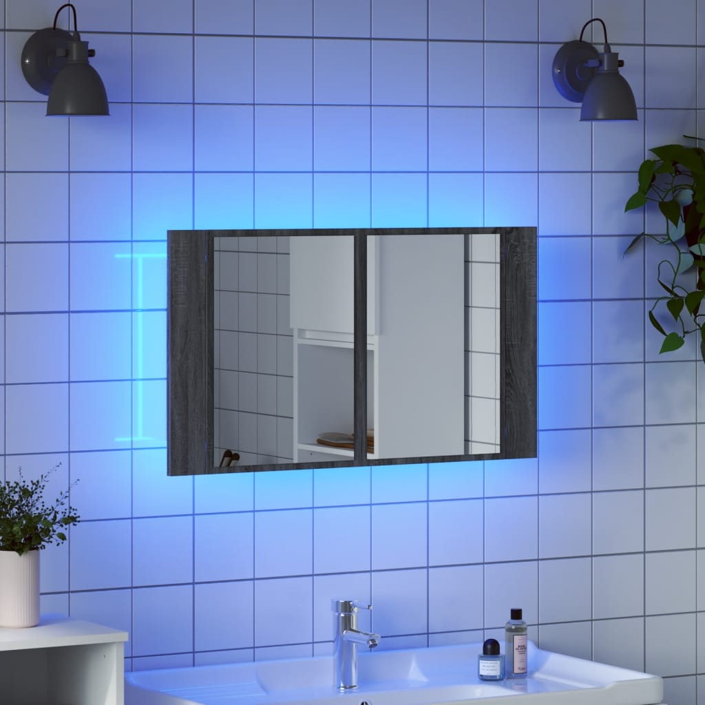 Moderner Badezimmerspiegel-Schrank Mit LED, Badezimmerspiegel-Aufbewahrung, Duschspiegel, 80x12x45 Cm