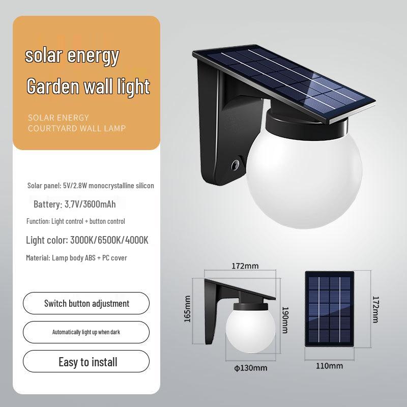 New Style Solar LED Outdoor Wall Light for Balcony, Entrance, Garden & Fence - Waterproof & Ambient.