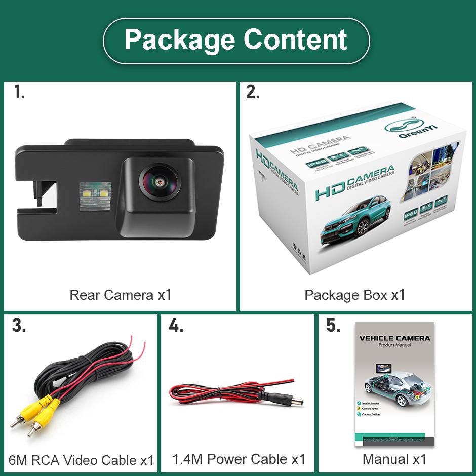 GreenYi AHD 1080P Vehicle Night Vision Plate Reverse Backup Camera For Great Wall Hover H3 H5 H6 2010-2013 Car Rear View Camera