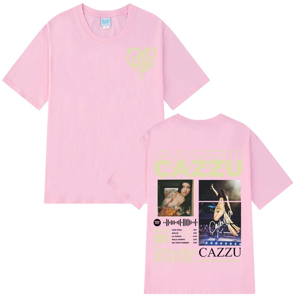 Singer Cazzu 2025 New Album Print TShrit Men Women Oversized Cotton T Shrits Casual Crewneck Short Sleeve Cozy Aesthetic T-shirt