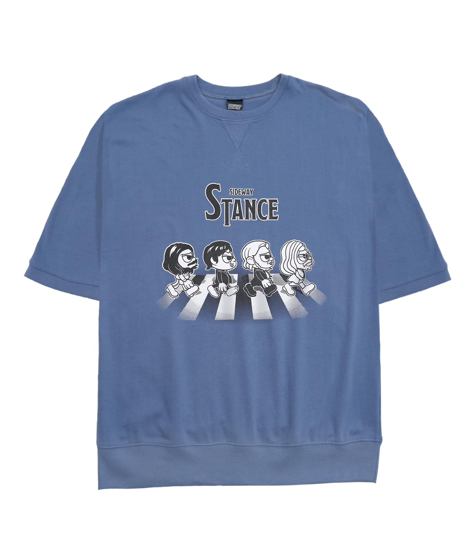 

IMPROMES Men s Sidewaystance Crossing Short Sleeve Sweatshirt, Blue