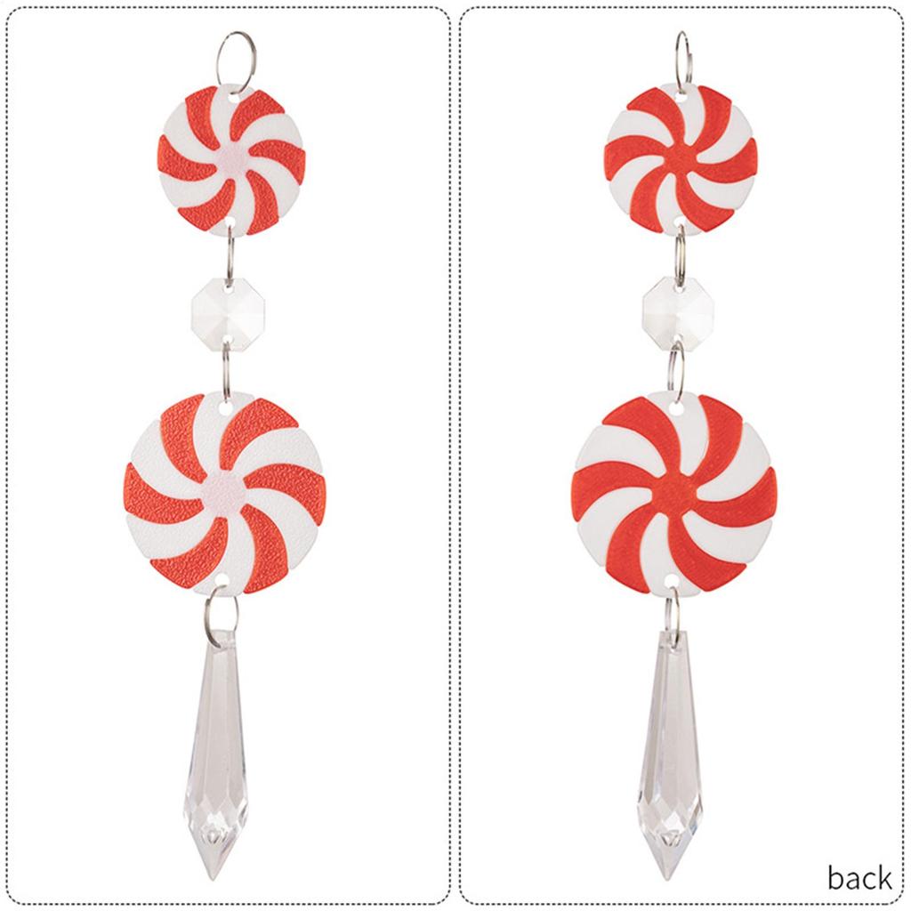 Candy Christmas Decorations 12 Pieces Christmas Decor Craft Acrylic Peppermint Candy Pendant For Home Wreaths Parties Car Garden
