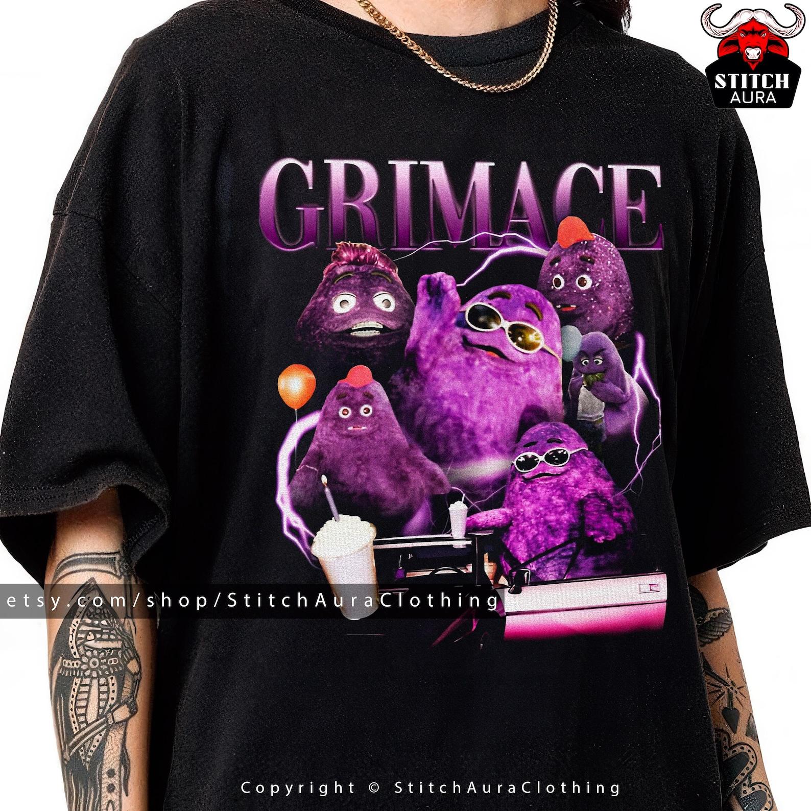 Retro Vintage Grimace Shake Shirt Funny Tik Tok Trend Meme,Grimace Survivor Appareal,Happy Birthday Grimace Tee,HBD Grimace Hilarious Tshirt L