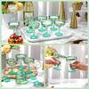 30 Pcs Sage Green 5 oz Plastic Champagne Glasses - Disposable Stackable Stemmed Martini Coupe for Wedding Birthday Halloween Par