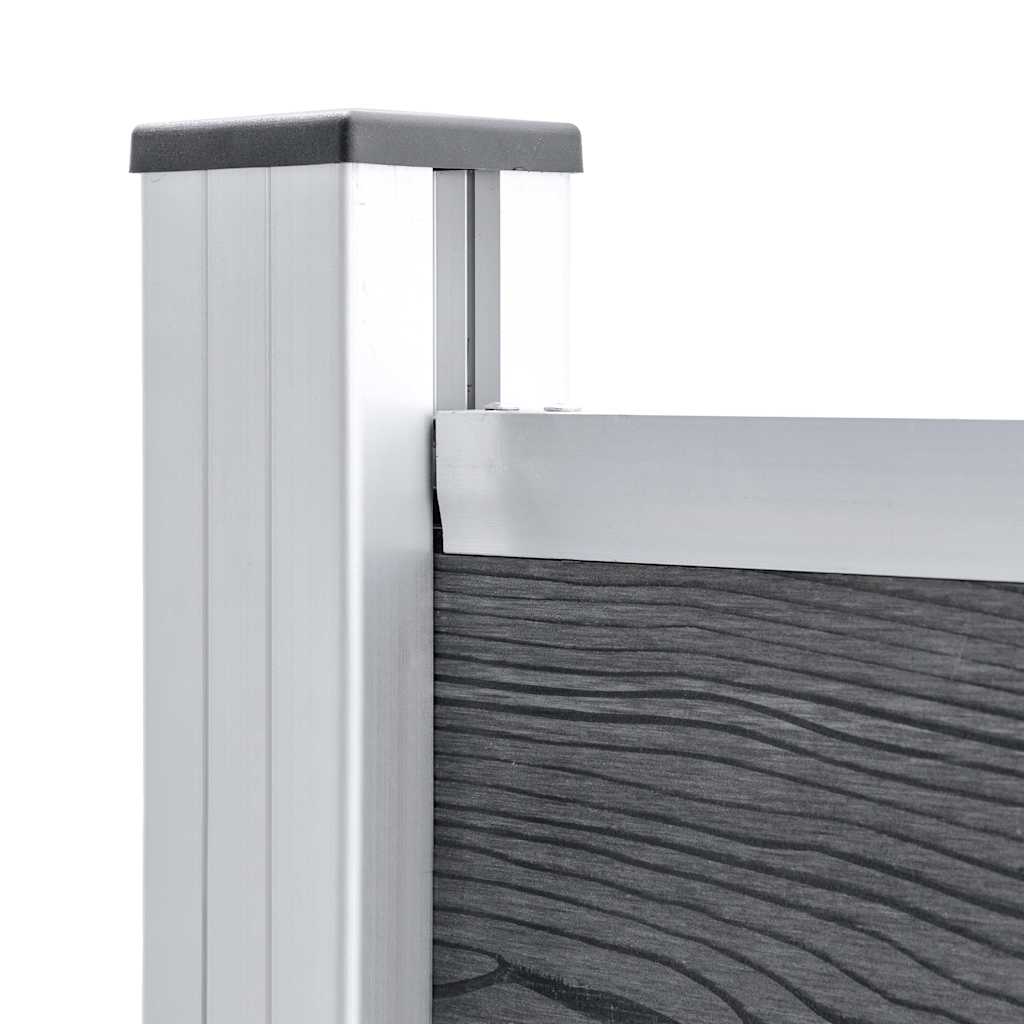 Fence Panel Set WPC 699x146 Cm Grey