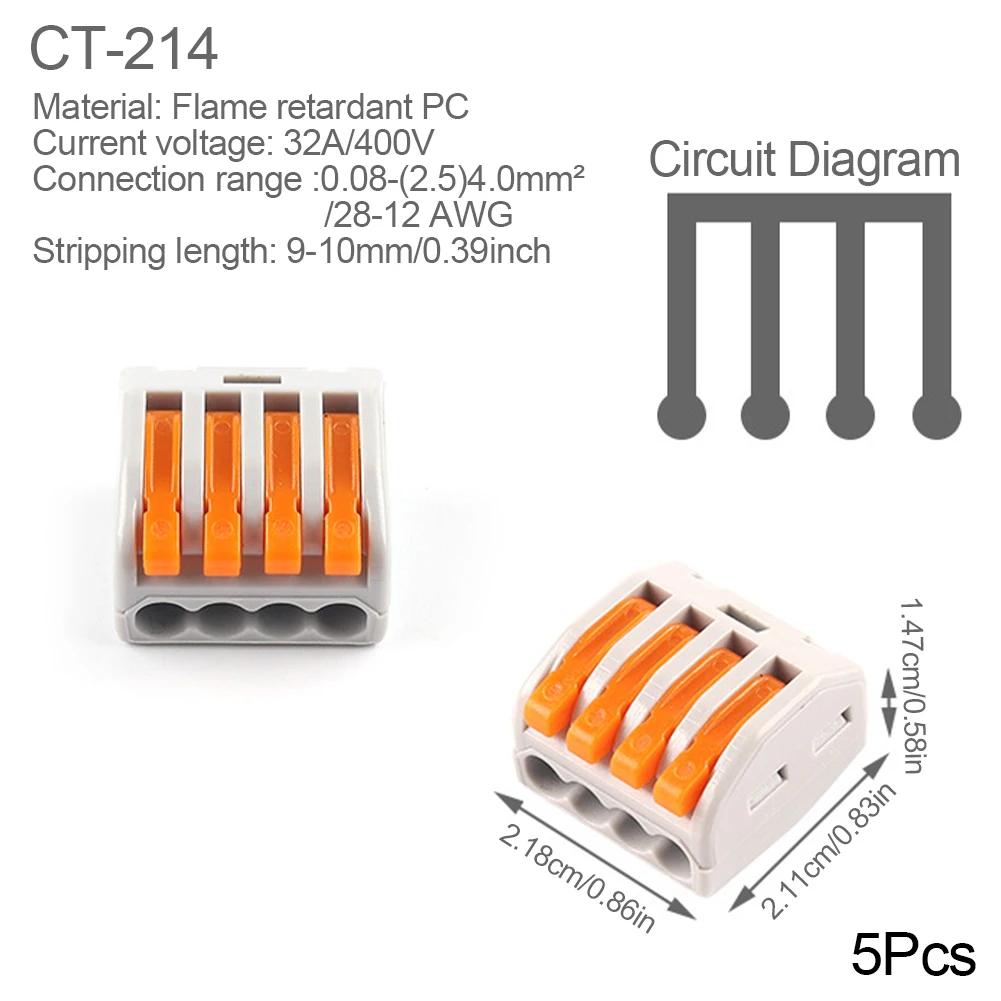 Mini Quick Wire Conductor Connector Universal Compact 2/3 Pin Splicing Push-inTerminal Block 1 in multiple out with fixing Hole