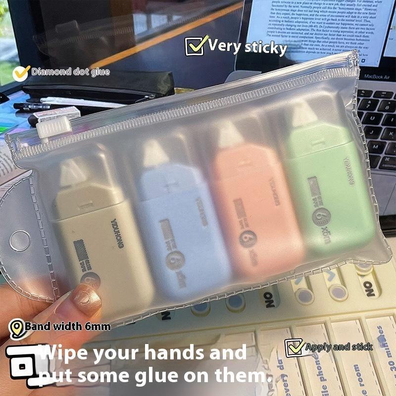 4Pcs/1Set Double-Sided Adhesive Dots Glue Tape Acid Free & Safe Permanent Tape Roller Tape