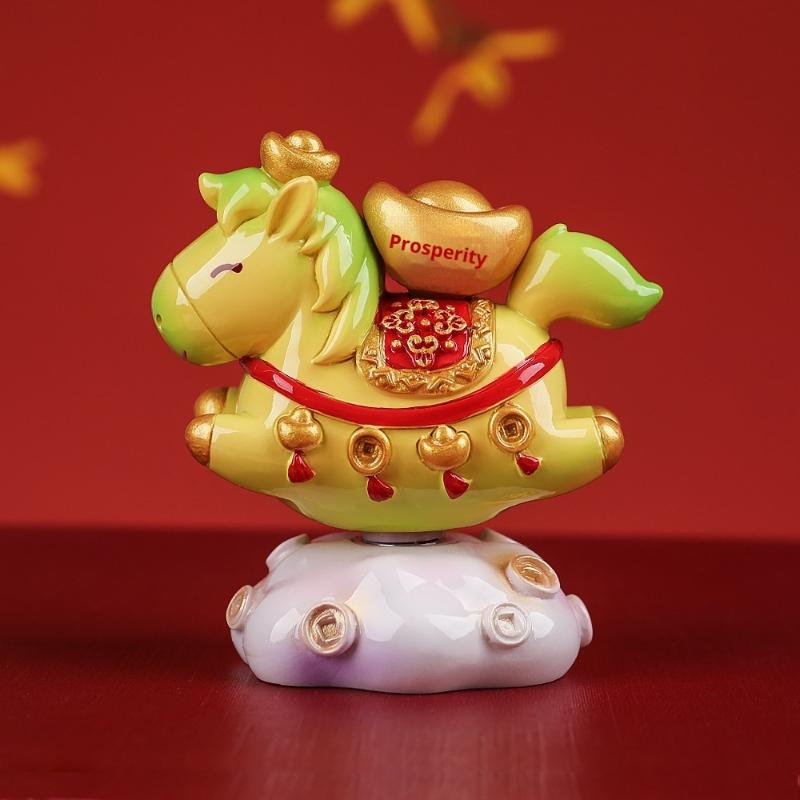 2026 Horse Statue Chinese New Year Feng Shui Tabletop Ornament Mascots For Home Desktop Decoration Chinese Spring Festival Decor