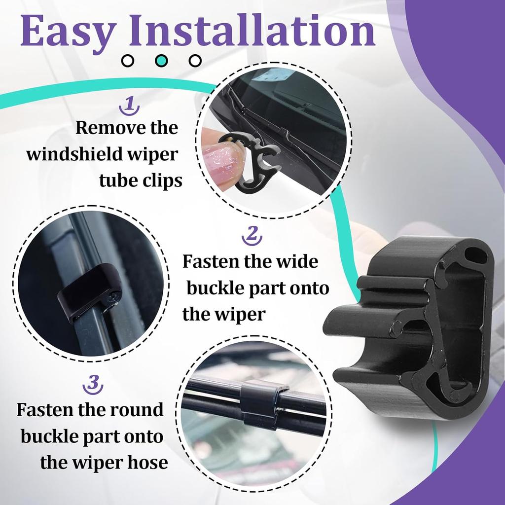 4Pcs Wiper Washer Hose Retention Clips Compatible with Tesla Model 3 and Y, UV Weather Resistance, Fit for All Years Buckle Fastener Holder 2016-2025