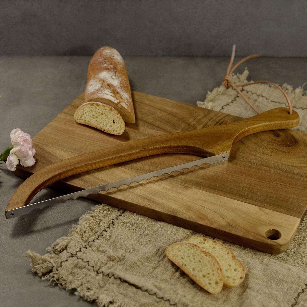 Cuchillo de Pan de Madera Tallado Personalizado Sierra Cuchillo de Arco para Pan Sierra Cuchillo de Madera Anti-flexión