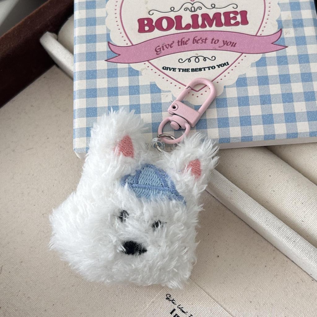 West Highland Plush Puppy Keychain - Cute, Soft Pendant, Sweet Gift for Girls and Friends.