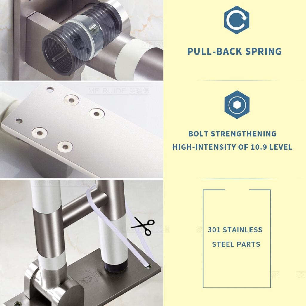 60/75cm Barrier-Free Stainless Steel Toilet Bathroom Grab Bar Elderly Disability Safety Handrail Folding Handrail Safety