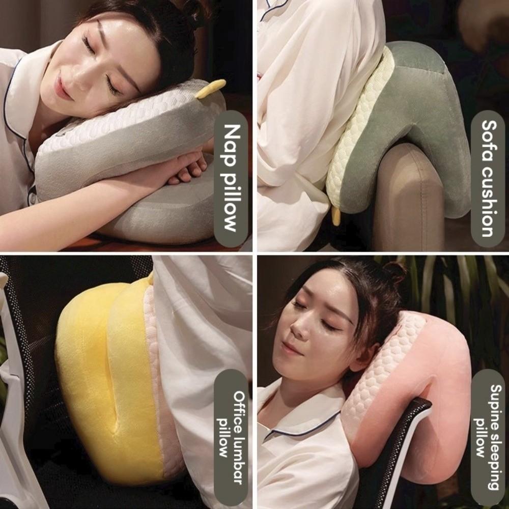 Cartoon Design Nap Pillow Plush Neck Nap Pillow Comfortable Plush Throw Pillow  Office Use