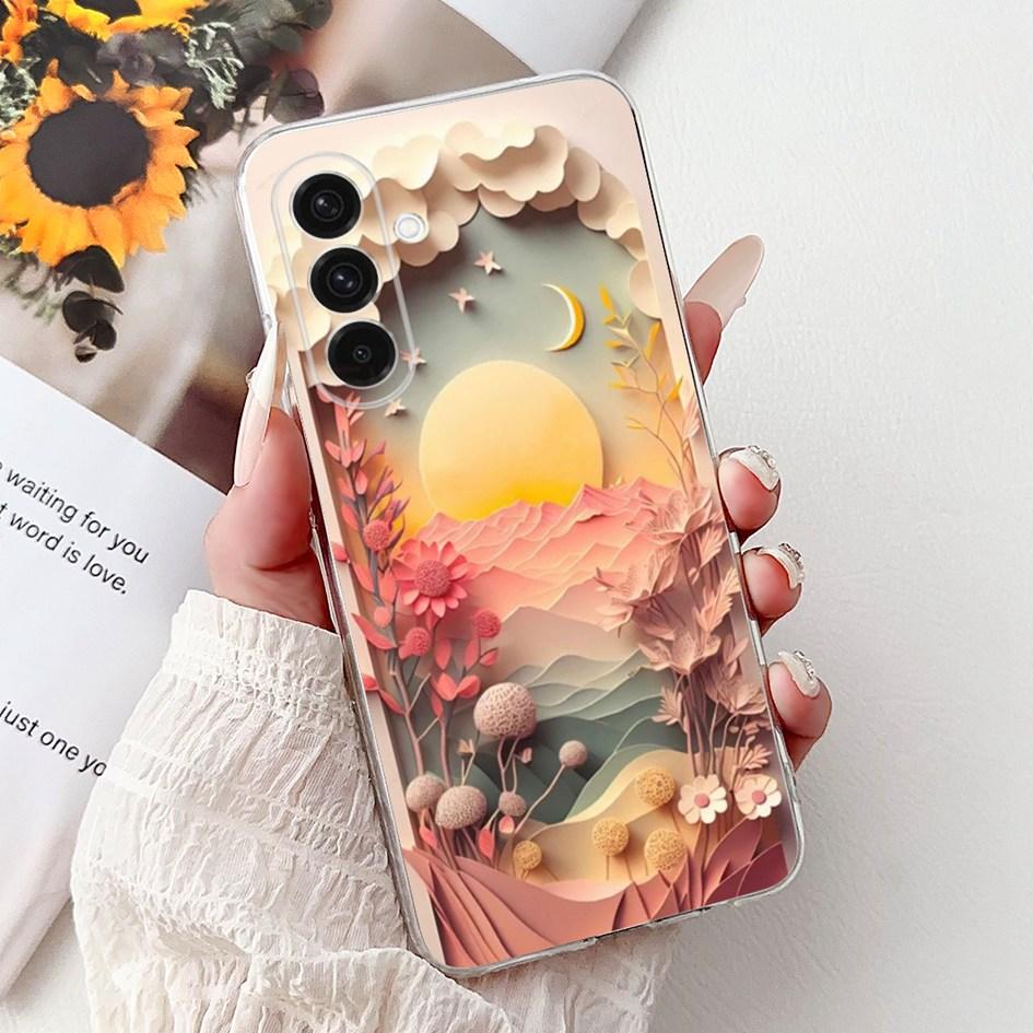 For Samsung Galaxy A26 A36 A56 5G Case 2024 New Stylish Flower Soft Clear Silicone Back Cover For Samsung A36 5G SM-A366B Bumper
