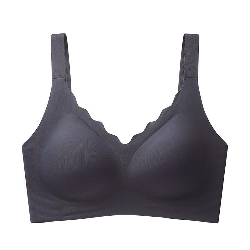 

Steelless bra sexy large size seamless back sports underwear women s 110B чорний