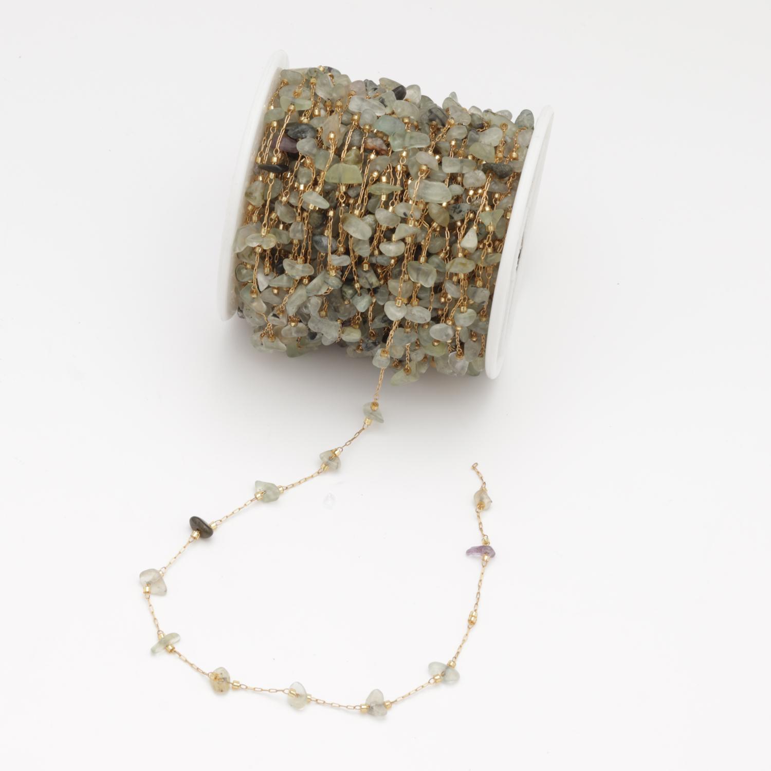 

1М Нержавеющая сталь 4-7мм Неправильной формы Натуральный камень Зажимные бусины Цепочка из 18-каратного золота для DIY Ювелирные изделия Браслеты Ожерелье Ювелирный набор