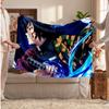 Tomioka Giyu Printed Flannel Blanket, Skin Friendly Warm Throw for Indoor Couch Bed Daily Use