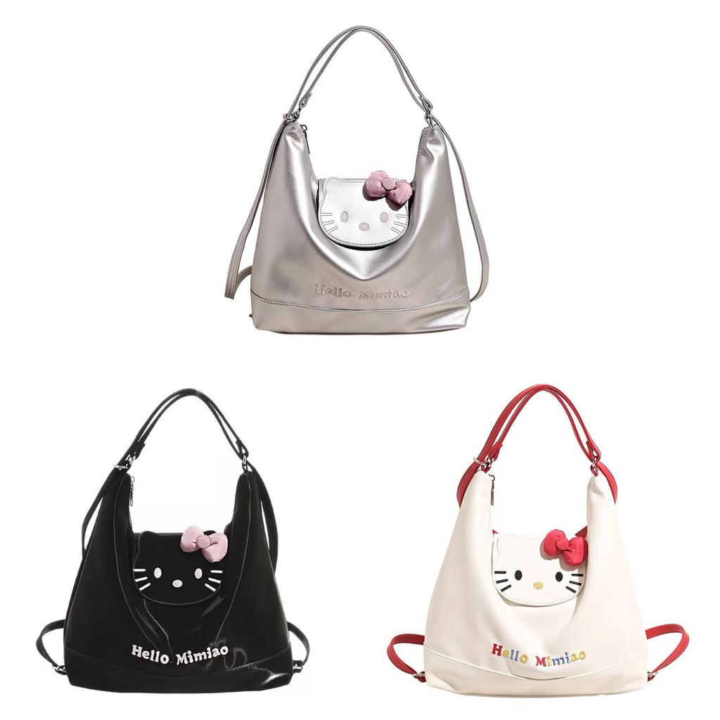 Hello Kitty Backpack For Women Girls Pu Material Large Capacity Daily Use
