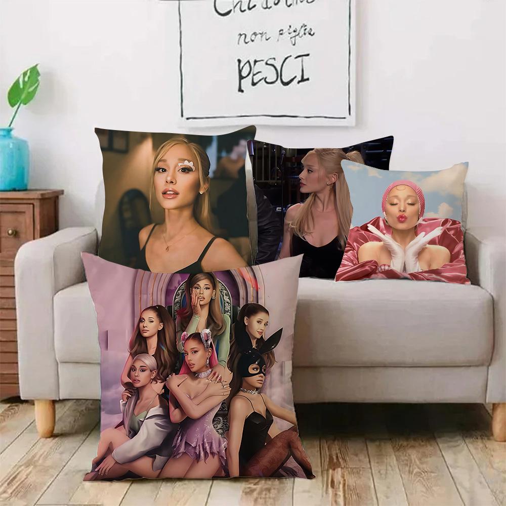 Singer For Arianas G-Grande Pillow Covers Cartoon Sofa Decorative Home Double-sided Printing Short Plush Cute Cushion Cover