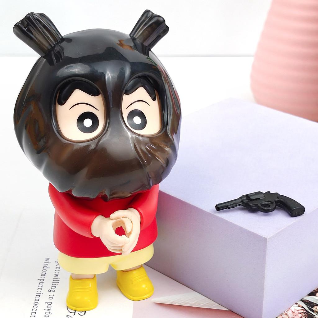 Crayon Shinchan Pvc Action Figure With Gun Robber Anime Collectible Toy For Fans