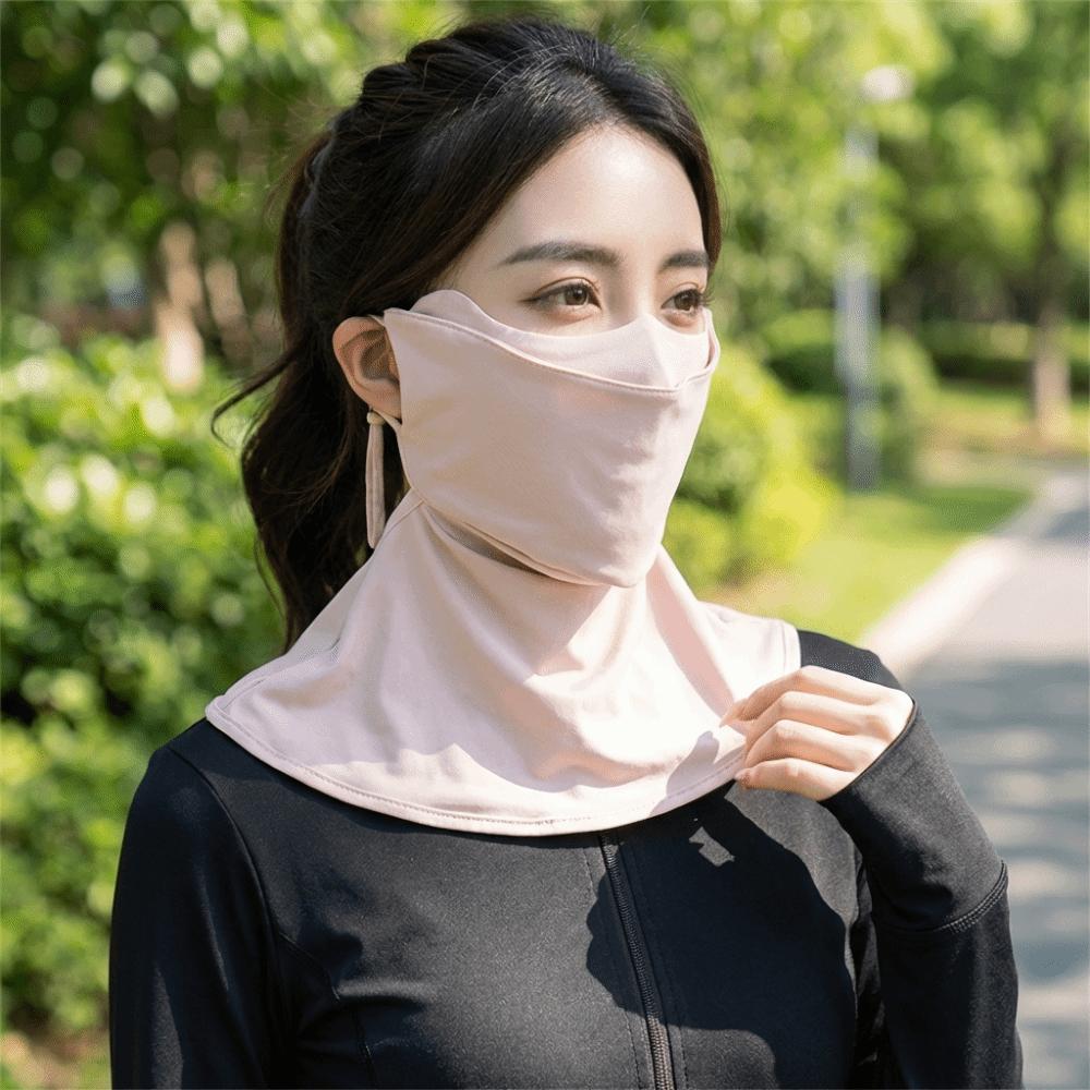 Integrated Shawl Ice Silk Face Mask Lightweight Design Sun-shading Mask  Fishing