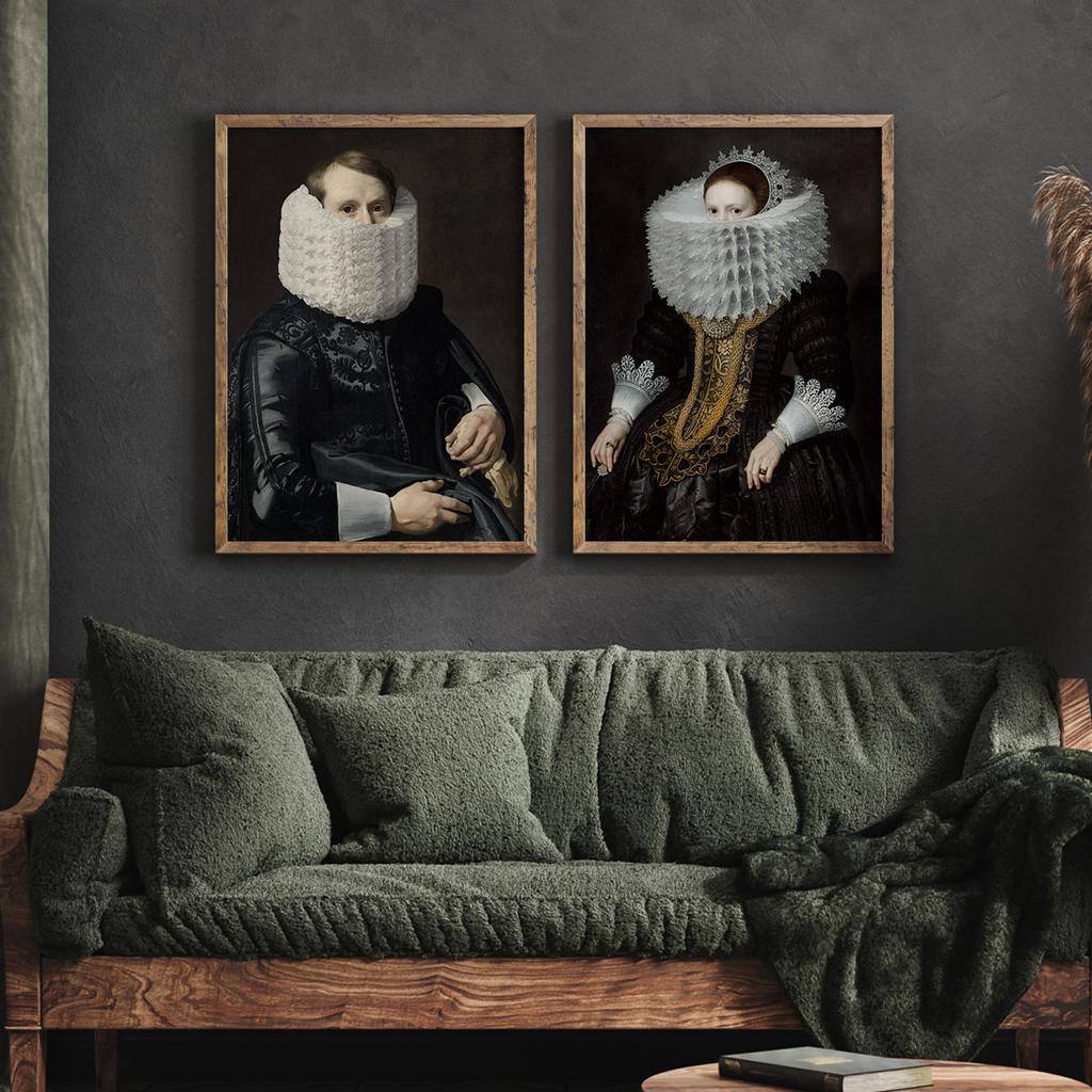 Zestaw dwóch plakatów portret koronka