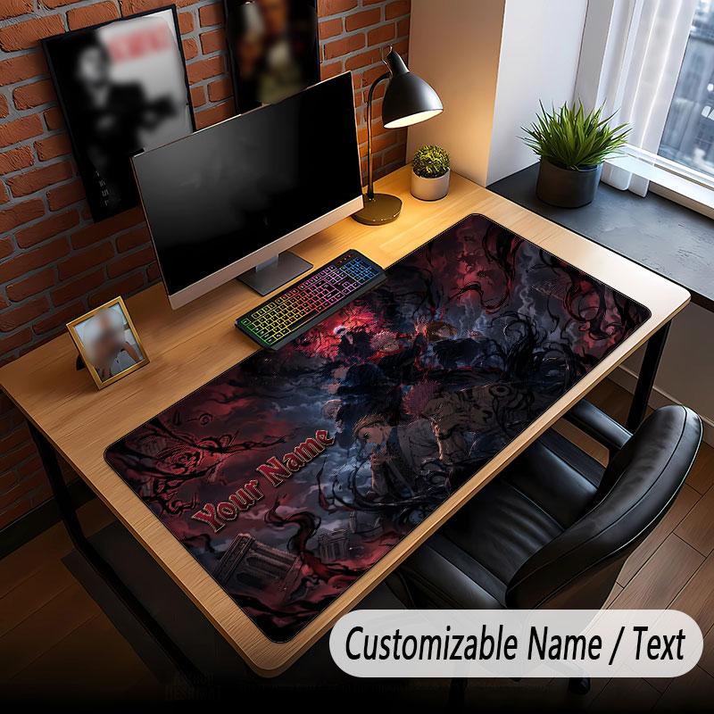 Custom Name Extended Mouse Pad,Jujutsu Kaisen Gaming Desk Mat For Home Office Desktop Decor