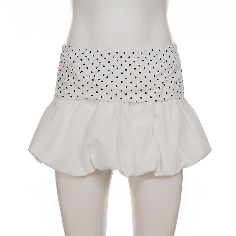 French Sweet & Spicy Polka Dot High-Waisted Tulip Hem Skirt