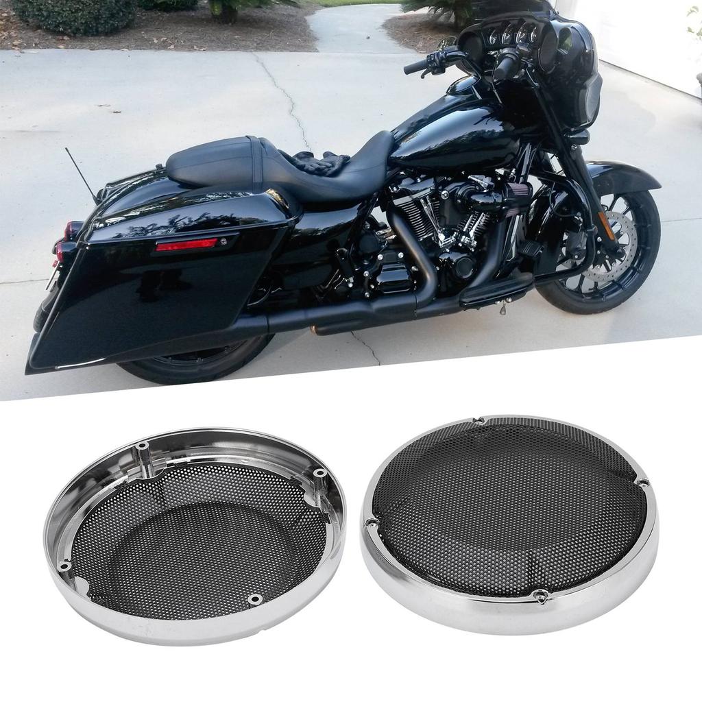 Motorcycle Speaker Mesh Cover Grille Saddlebag Lid Motors Accessory Replacement for Glide 1983‑2020